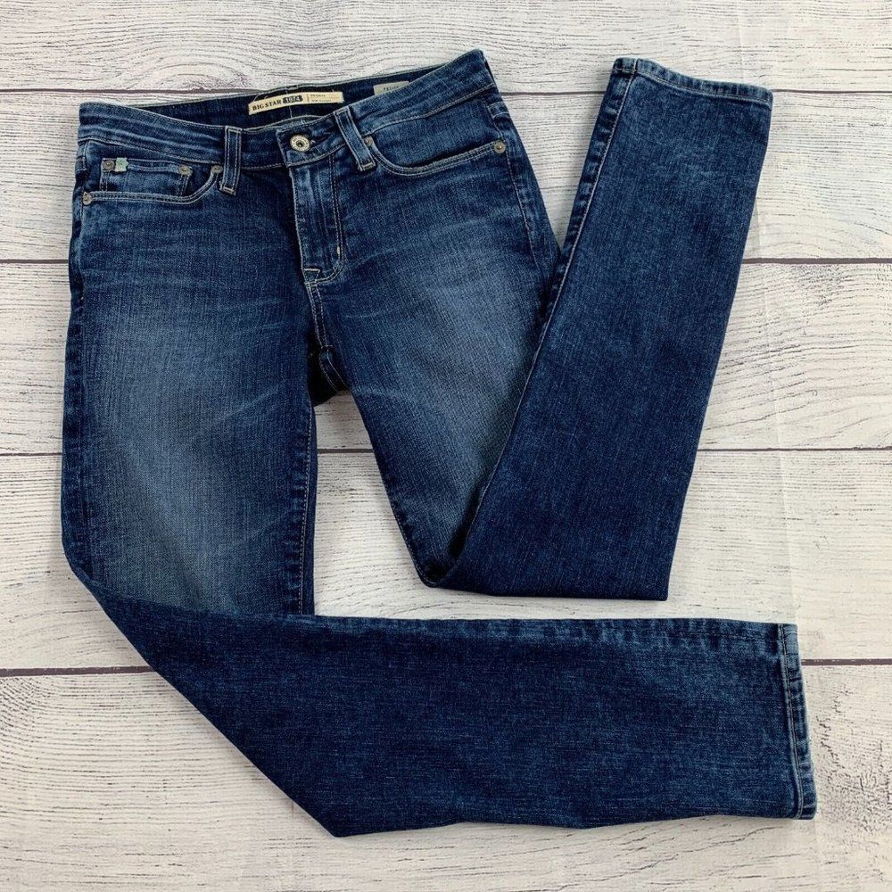 Big Star Jeans 26 P Brigette Slim Straight Inseam 28" Dark Wash